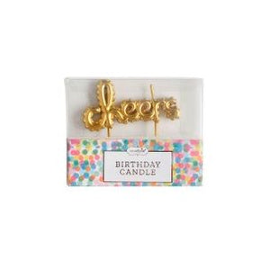Cheers Birthday Candle - Gold Foil