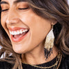 INK+ALLOY Claire Ombre Beaded Fringe Earrings - Black