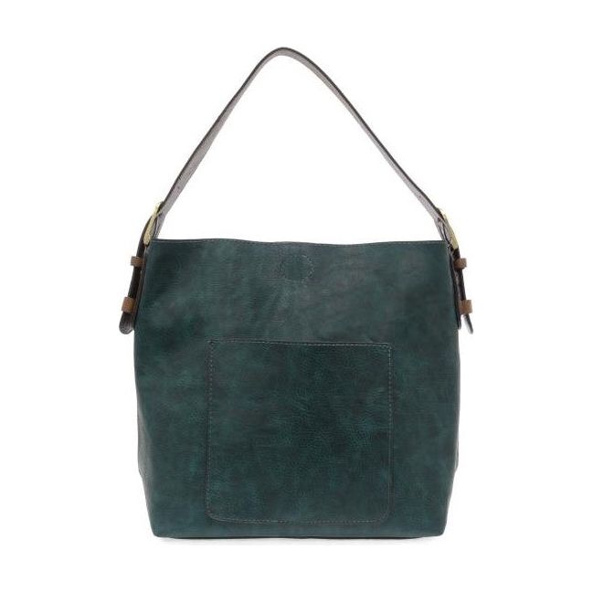 Roanoke Classic Hobo Handbag - Vivid Deep Teal/Coffee