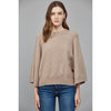 Claudia Raglan Wide Sleeve Crew Neck Sweater - Soft Mocha