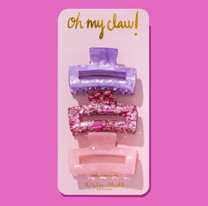 Claw Clip Trio - Pink Confetti