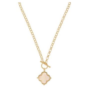 Clover Pendant Toggle Necklace