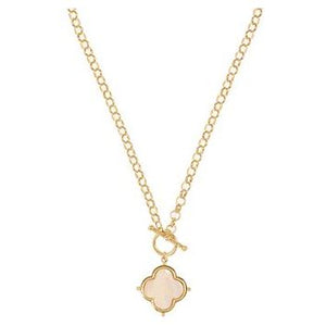 Clover Pendant Toggle Necklace