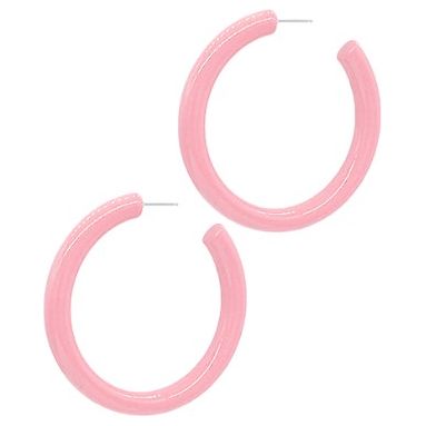 Color Coated Acrylic Hoops - Pink