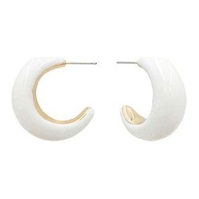 Color Coated Crescent Hoops - White