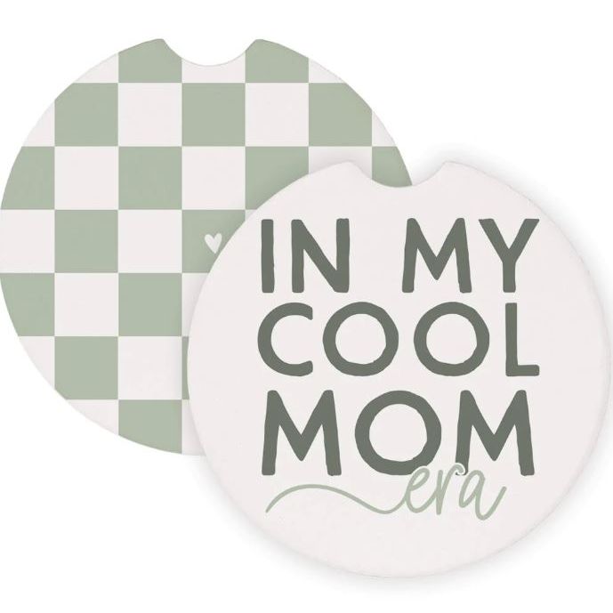 Cool Mom Checkered - Car Coasters