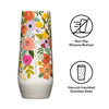 Corkcicle Stemless Champagne Flute - 7 oz Rifle Paper - Garden Party Cream