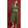 Cyndi Textured Tiered Midi Dress - Olive