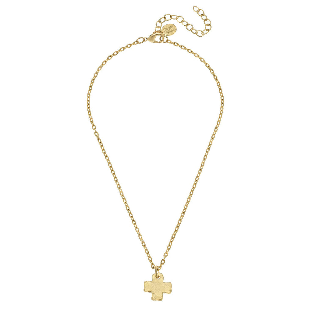 Susan Shaw Delicate Gold Cross Necklace