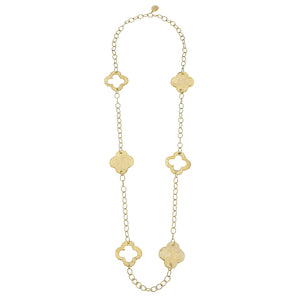 Susan Shaw Gold Clover Chain Necklace