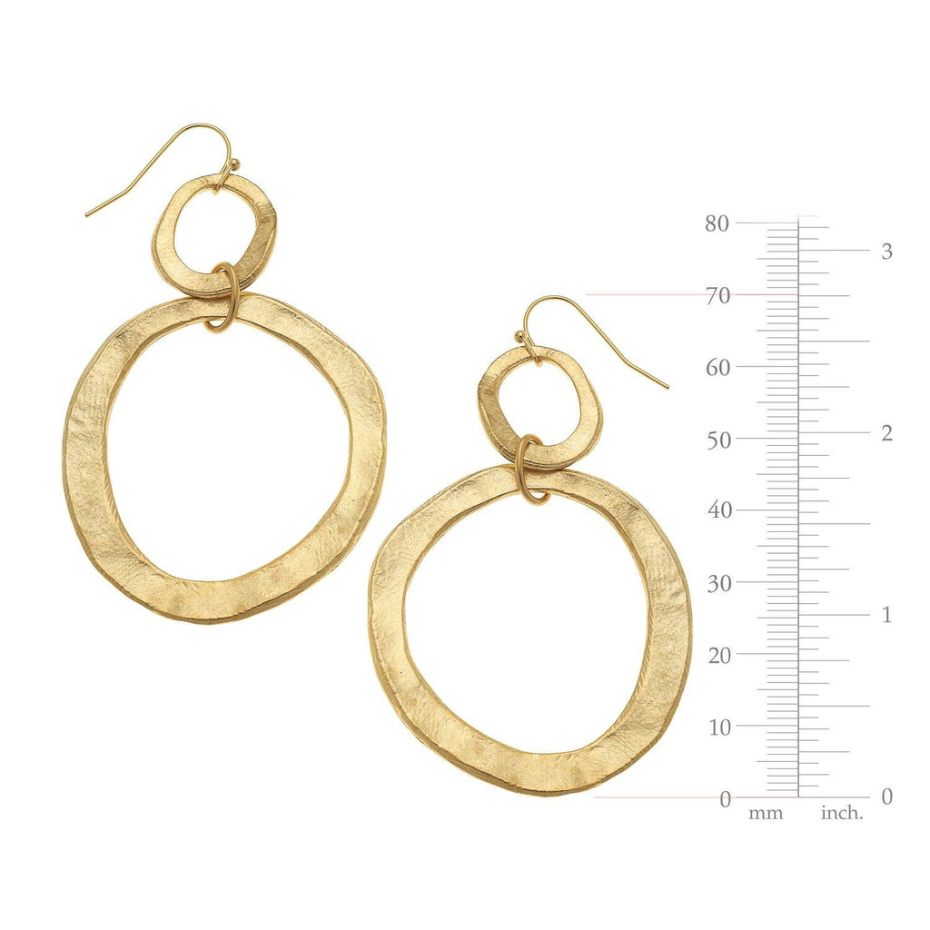 Susan Shaw Double Gold Earrings