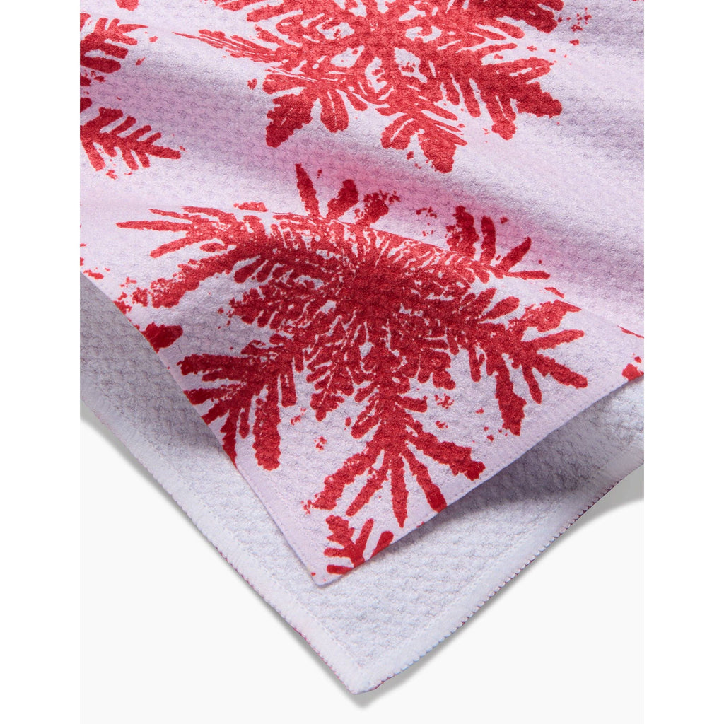 Geometry Tea Towel - Snowy Days Red