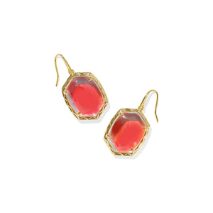 KENDRA SCOTT DAPHNE DROP EARRINGS GOLD DICHROIC GLASS