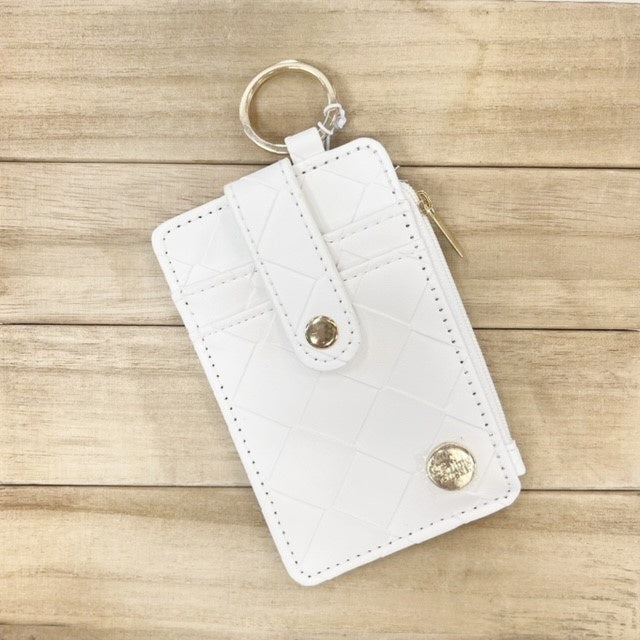 Woven Keychain Wallet - White