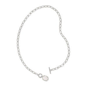 KENDRA SCOTT DAPHNE LINK AND CHAIN NECKLACE SILVER IVORY MOTHER OF PEARL