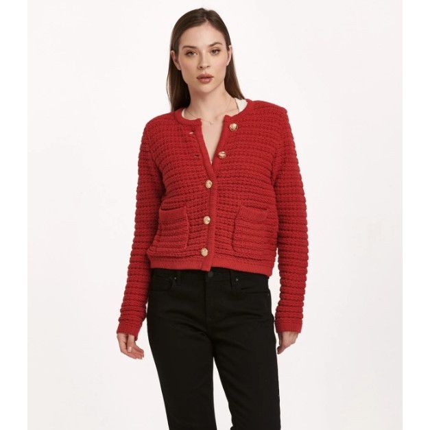 Dear John Cambria Novelty Cardigan Sweater - Salsa