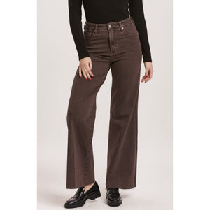 Dear John Fiona High Rise Wide Leg Jeans - Mocha Brown