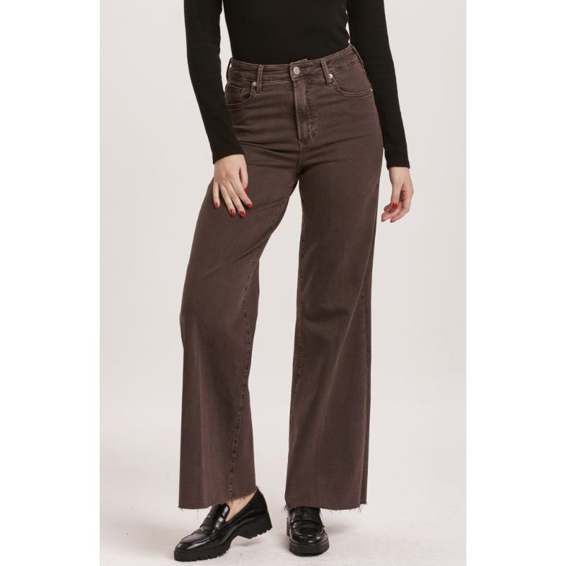 Dear John Fiona High Rise Wide Leg Jeans - Mocha Brown