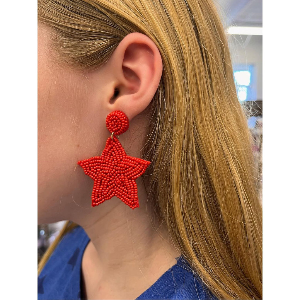 Michelle McDowell Debbie Star Earrings - Red