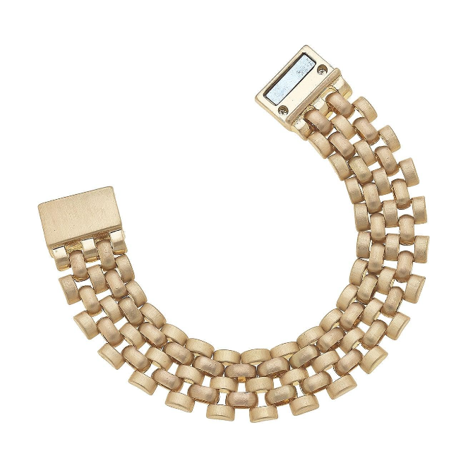 Della Watchband Magnet Bracelet - Satin Gold