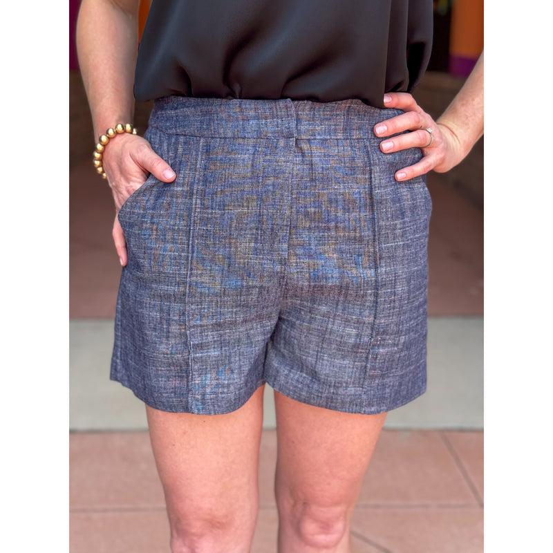 Lauren Back Elastic Shorts - Denim Blue