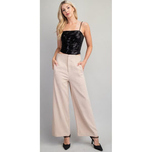 Derica High Waist Pants - Beige