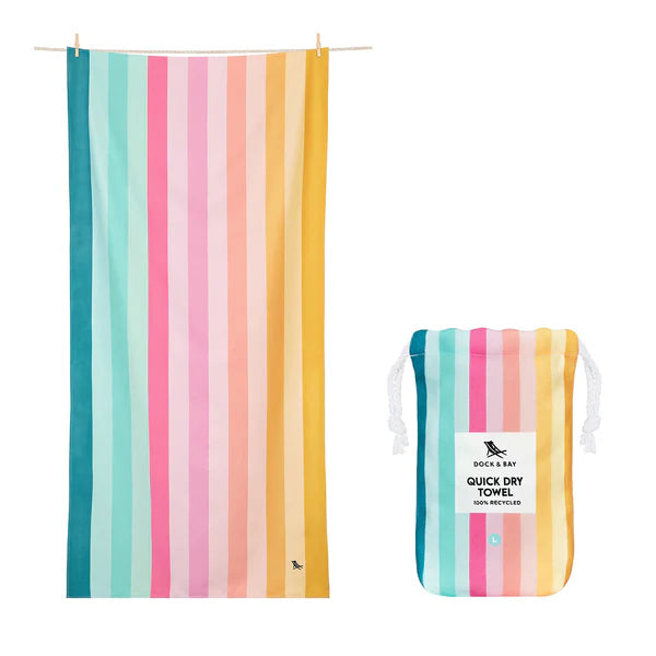 Dock and Bay Quick Dry Towels - Striped- XL- Coastal Candy