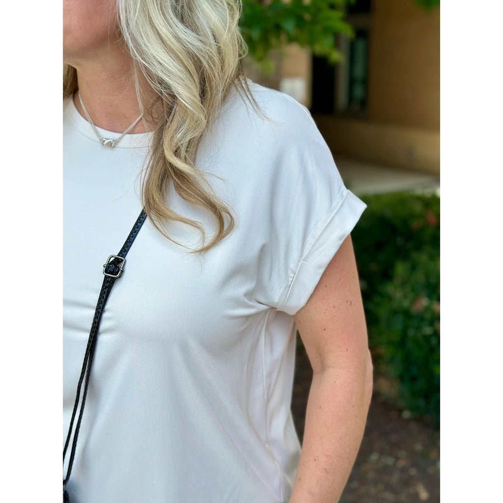 Ronan Classic Bamboo Modal Crew Neck Tee - Natural