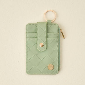 Woven Keychain Wallet - Sage