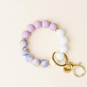 Hands-Free Keychain Wristlet - Lilac Bloom