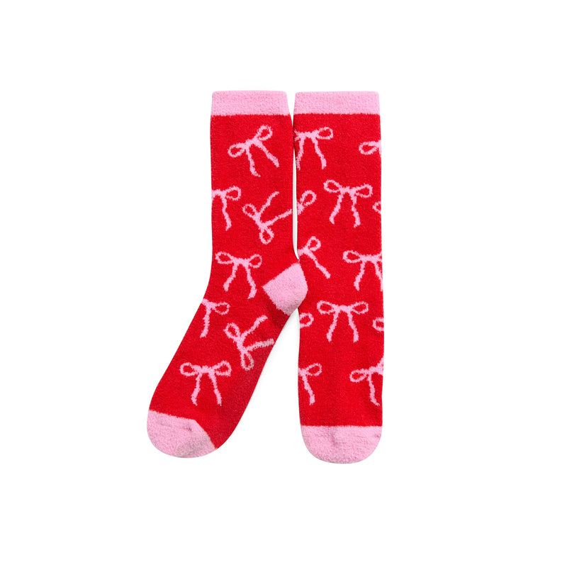 Red and Pink Bow Socks