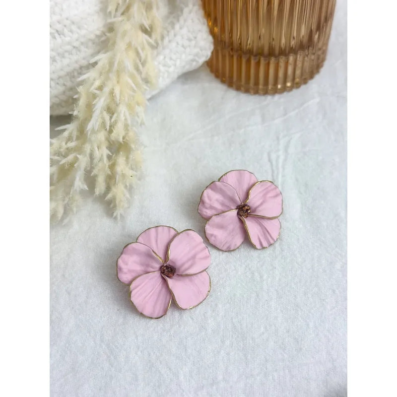 Poppy Statement Studs - Ballet Pink