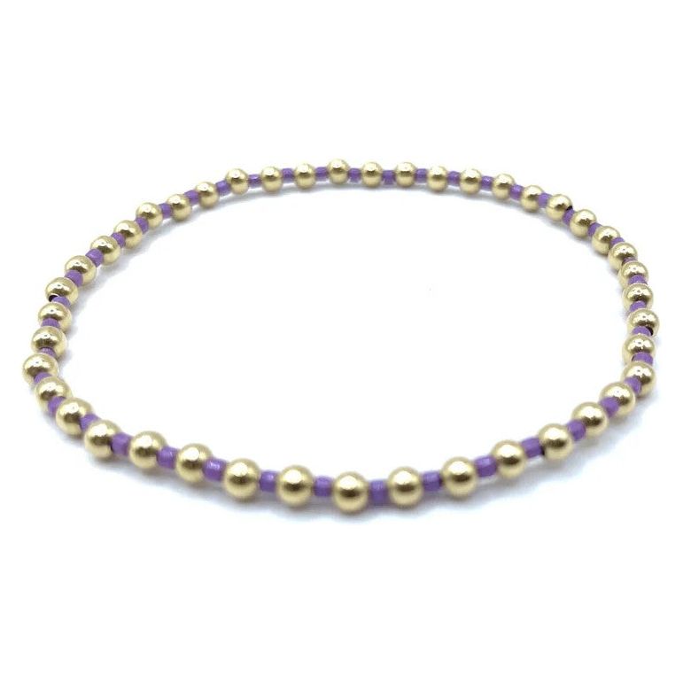 Erin Gray Color Crush Newport Light Purple & Gold Waterproof Bracelet, 3 mm