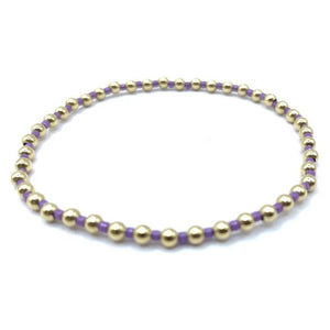 Erin Gray Color Crush Newport Light Purple & Gold Waterproof Bracelet, 3 mm