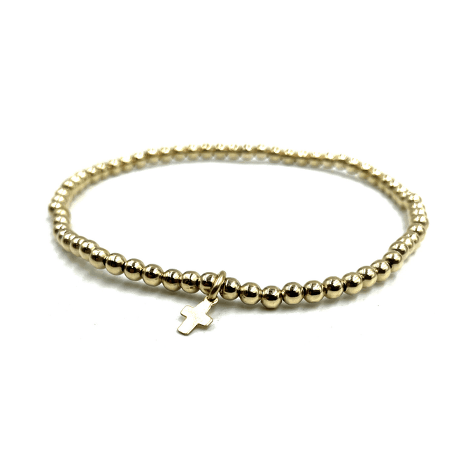Erin Gray Gold Filled Karma Waterproof Bracelet with Luxe Cross - 3 mm