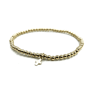 Erin Gray Gold Filled Karma Waterproof Bracelet with Luxe Cross - 3 mm
