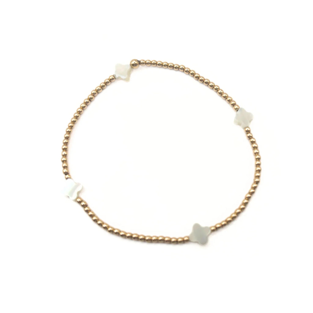 Erin Gray The Lucky Clover Bracelet - White Mother Of Pearl