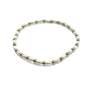 Erin Gray Gold Filled Waterproof Montauk Gold and Pearl Bracelet, 3 mm