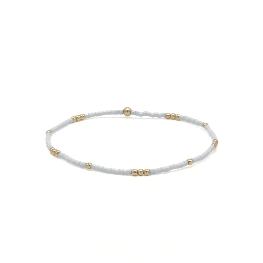 Erin Gray Newport Light Blue Gray and Gold Filled Waterproof Bracelet - 2 mm