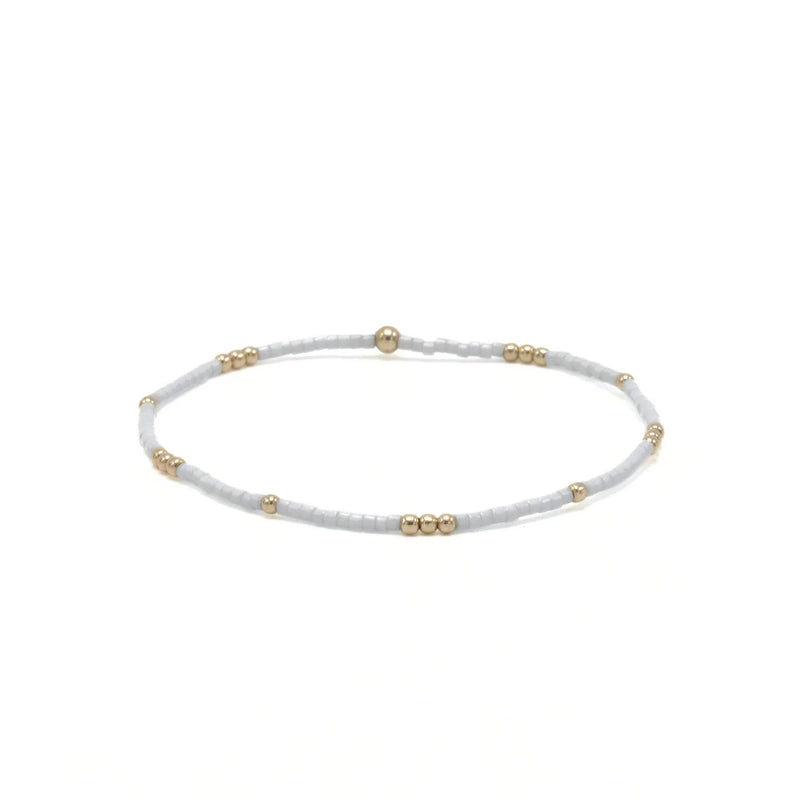 Erin Gray Newport Light Blue Gray and Gold Filled Waterproof Bracelet - 2 mm