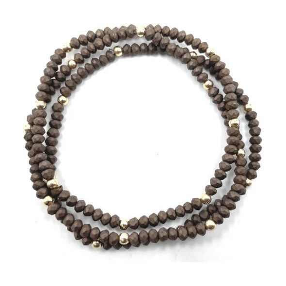 Erin Gray OG Classic Bracelet Stack in Matte Brown & Gold Filled