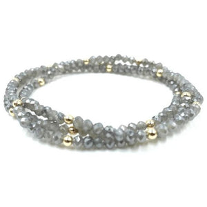 Erin Gray OG Shimmer Bracelet Stack in Light Gray & Gold Filled