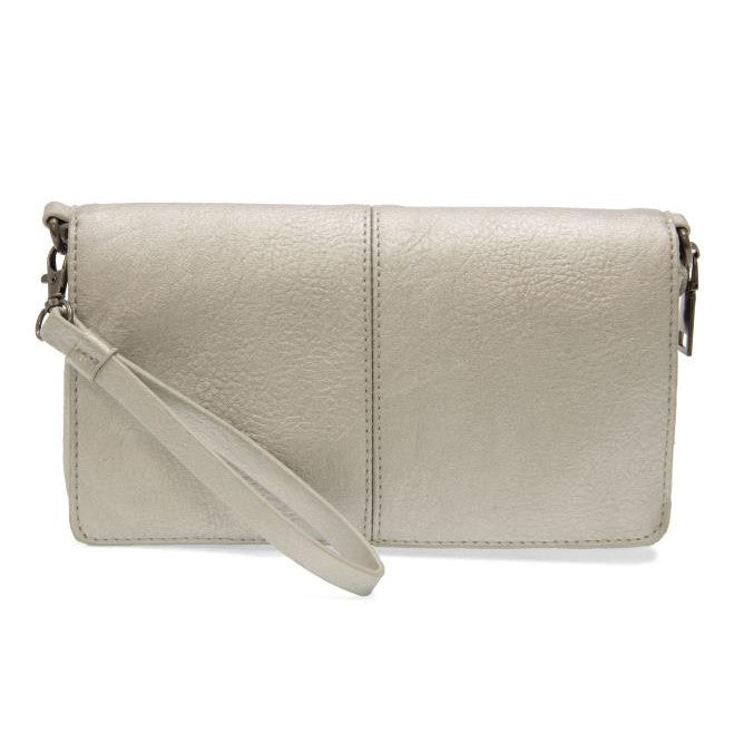 Everly Organizer Flap Crossbody - Silver Metallic