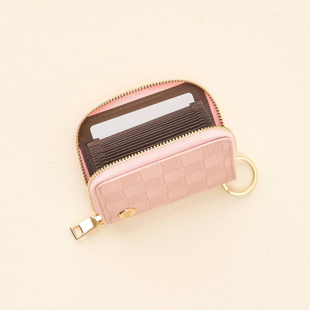 Zip Around Wallet - Blush Check