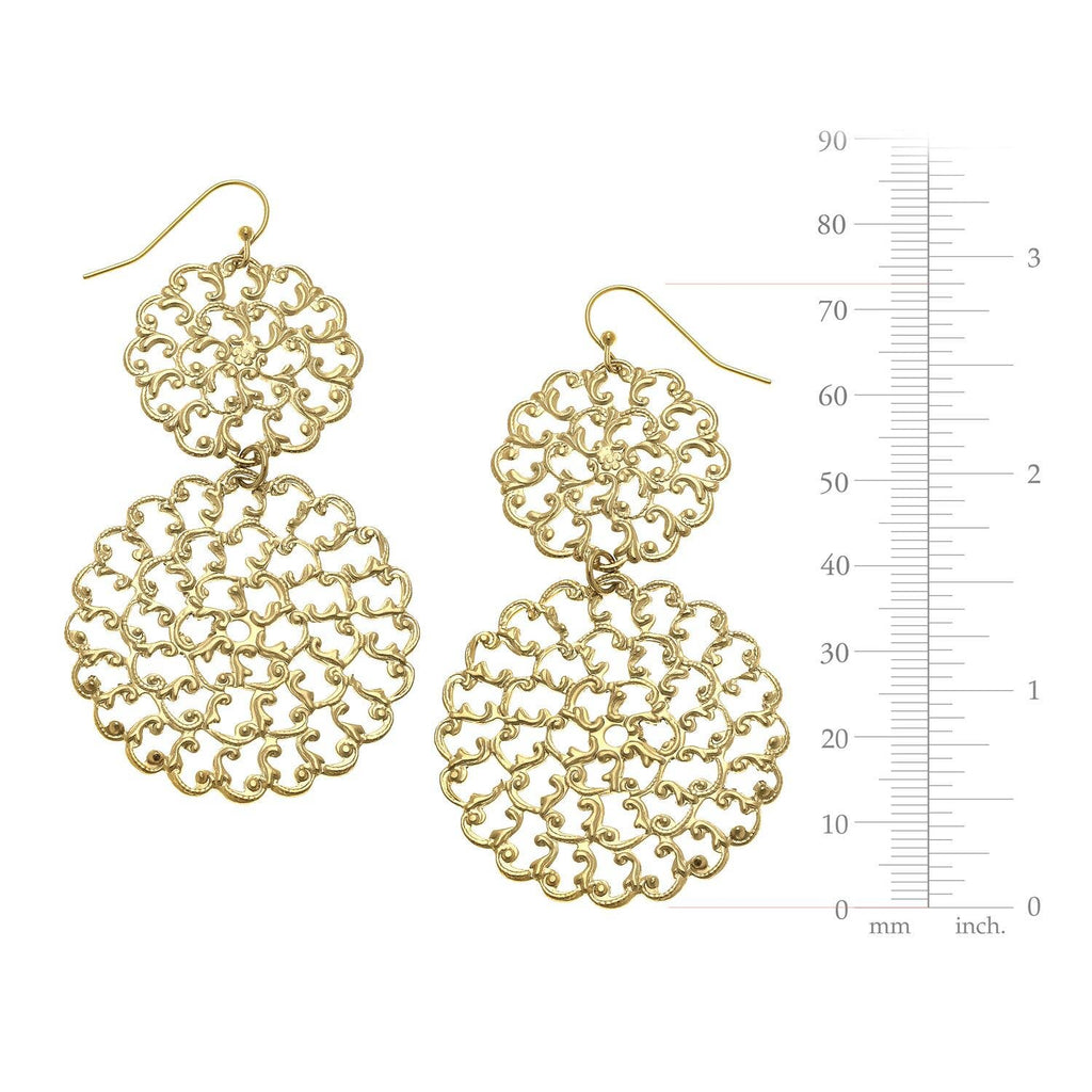 Susan Shaw Gold Filigree Earrings