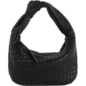 Fashion Braid Texture Handbag - Black