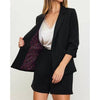 Felicia Recycled Shirred Sleeve Blazer - Black
