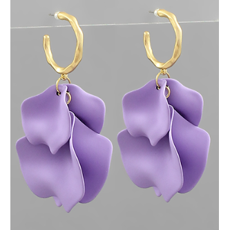 Petal Drop Earrings - Lavender
