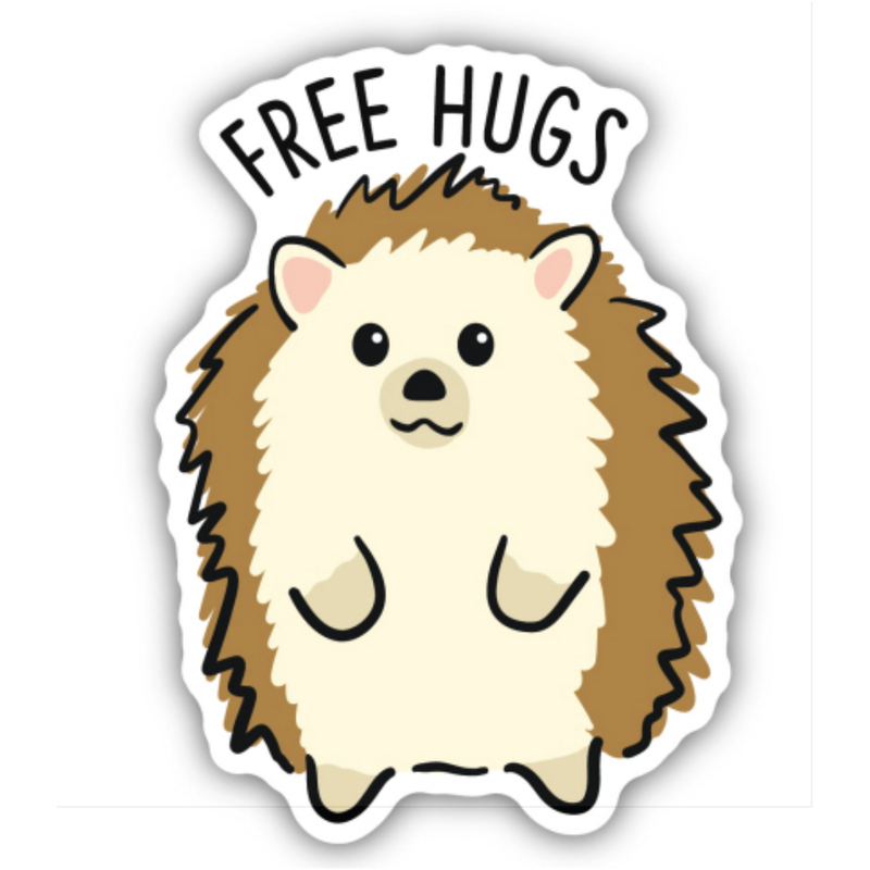 Free Hugs Hedgehog Sticker