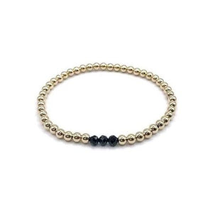 Gemma Bracelet in Black - Gold